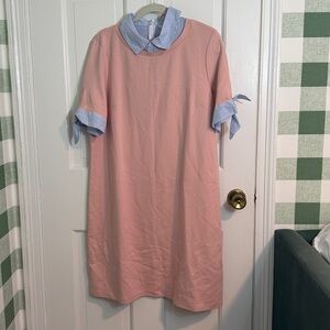NWT Crown and Ivy Pink and Blue Collared Dress Size L